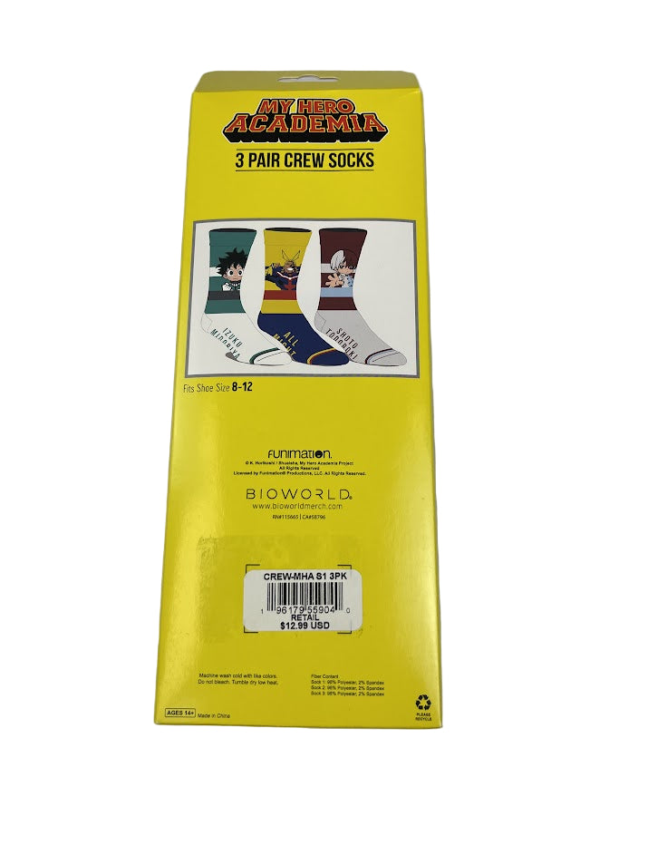 My Hero Academia Crew Socks 3-Pack