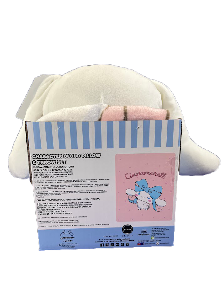 Sanrio Cinnamoroll Bow Hugger and Throw Set