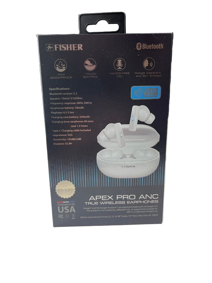 Apex Pro Active Noise Cancelling True Wireless Earphones - White