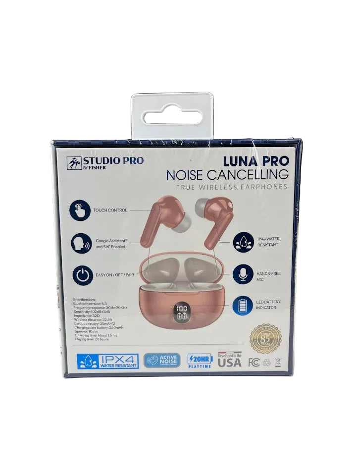 Luna Pro Noise Cancelling True Wireless Earphones - Rose Gold