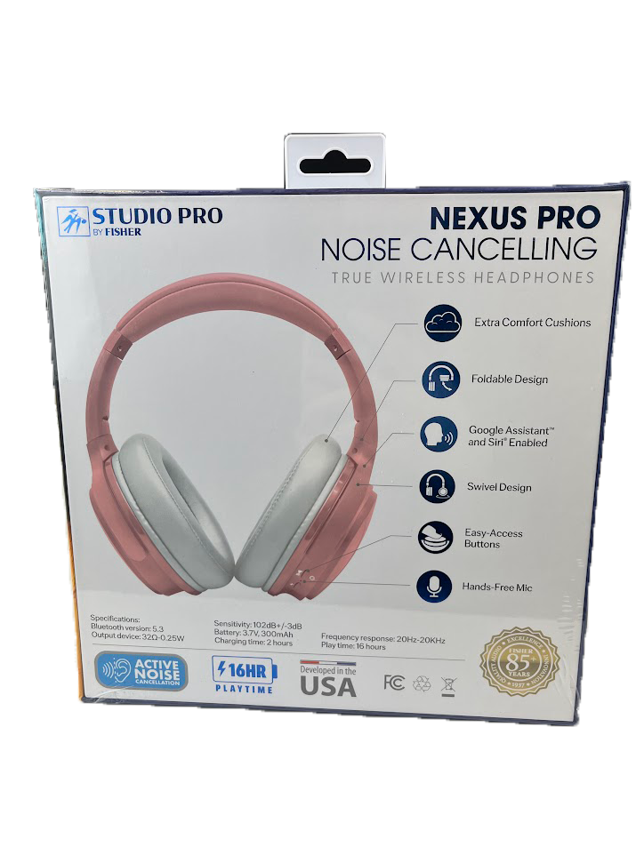Nexus Pro Noise Cancelling True Wireless Headphones - Rose Gold