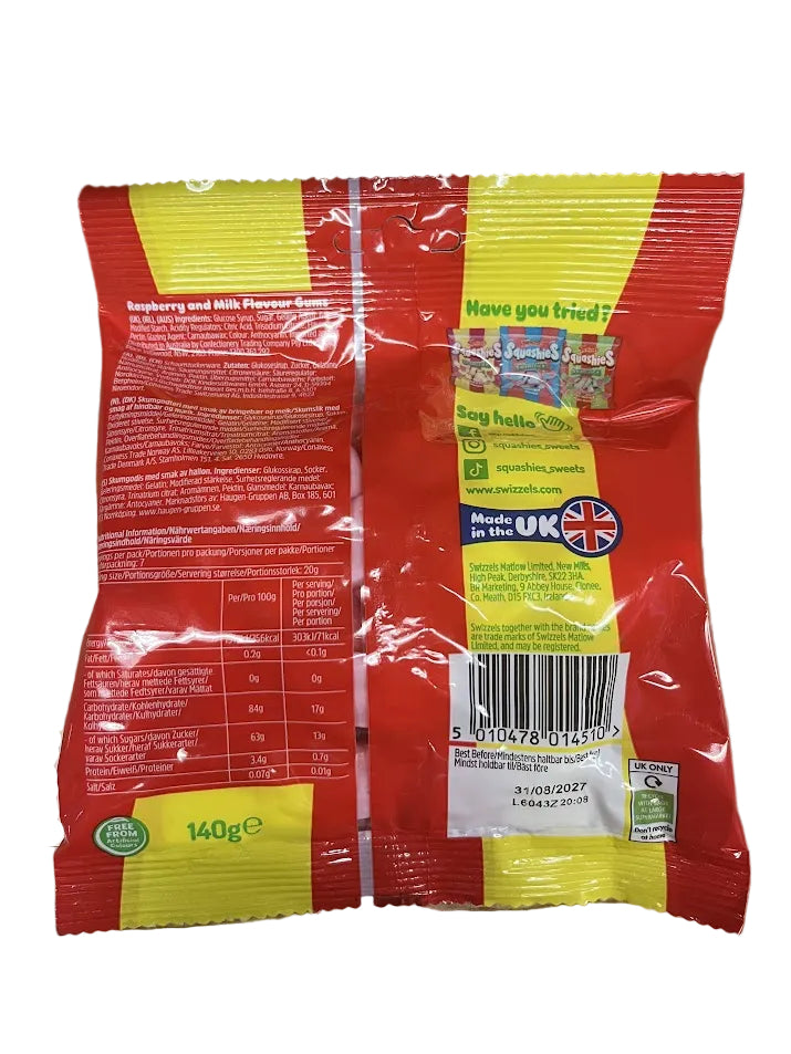 Swizzles Raspberry & Milk 140g Drumsticks