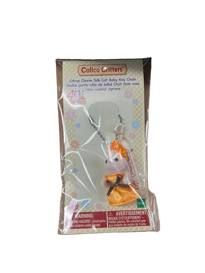 Calico Critters Citrus Silk Cat Keychain