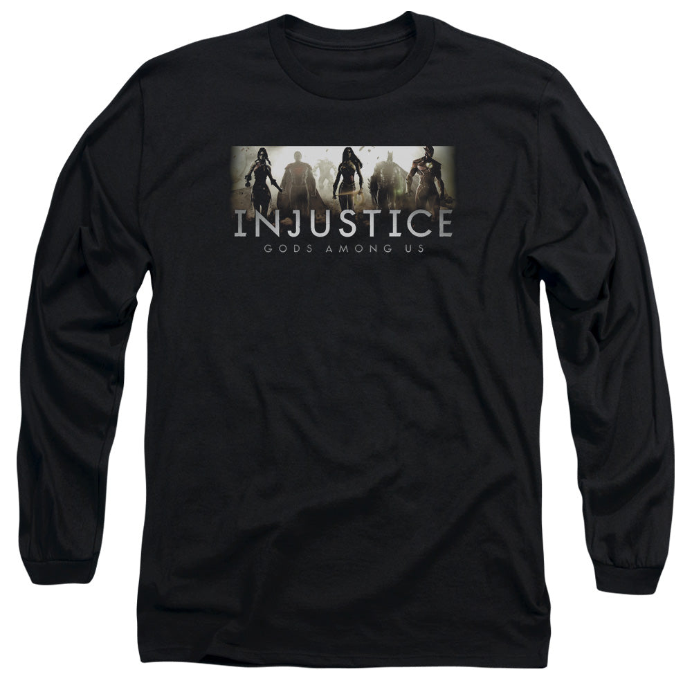 Injustice Gods Among Us - Logo - Long Sleeve Adult 18/1 - Black T-shirt