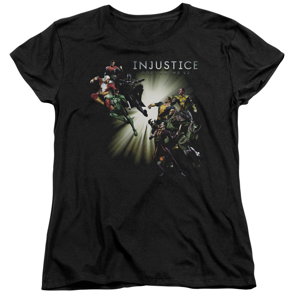Injustice Gods Among Us - Good Vs Evil - Short Sleeve Womens Tee - Black T-shirt