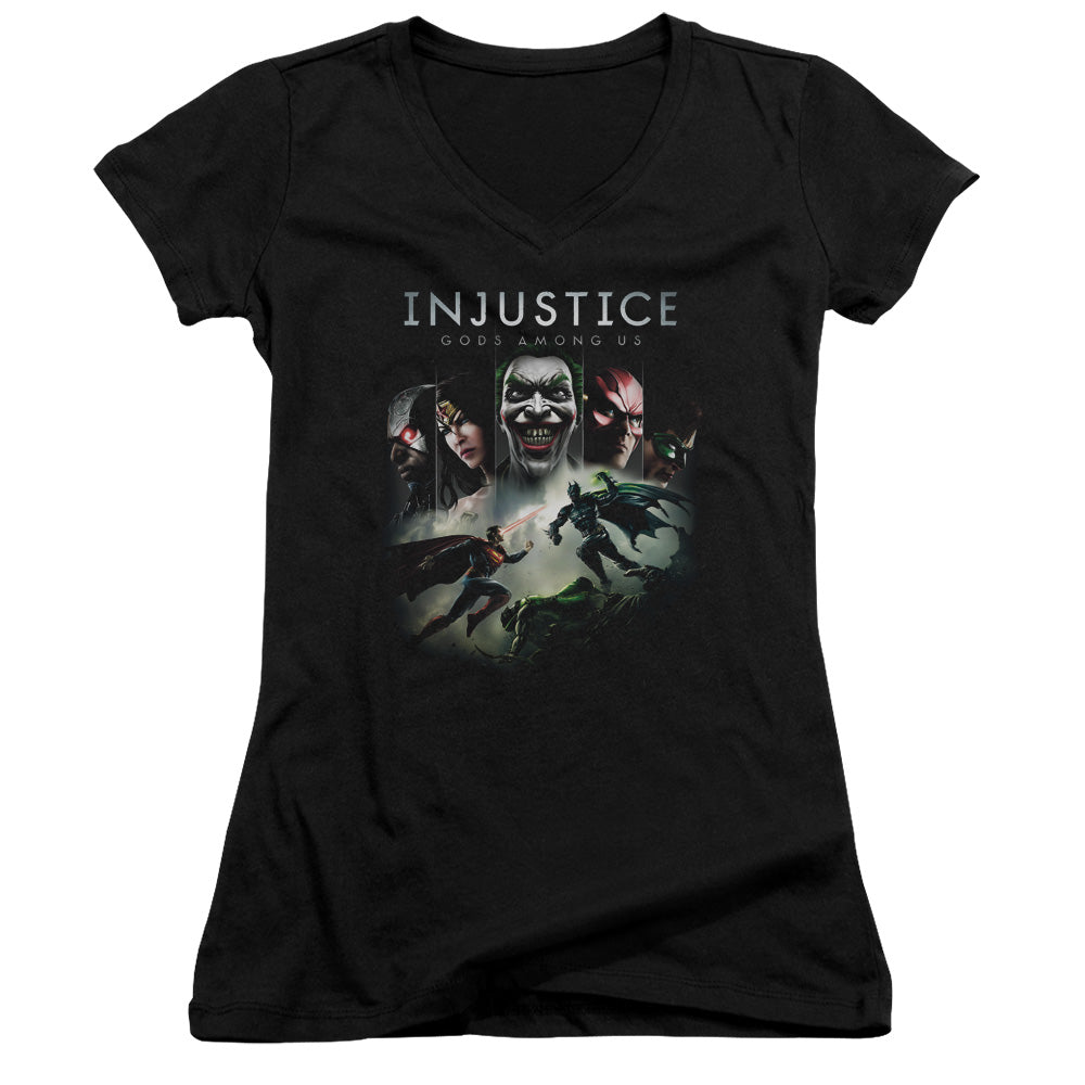 Injustice Gods Among Us - Key Art - Junior V-neck - Black