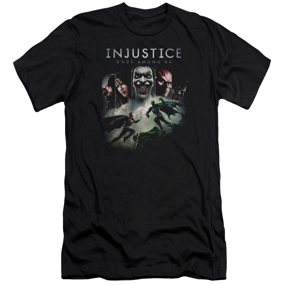 Injustice Gods Among Us - Key Art-premuim Canvas Adult Slim Fit 30/1 - Black