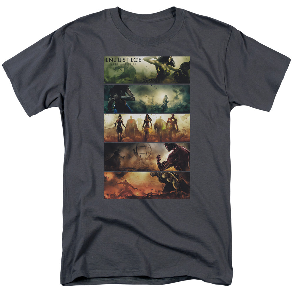 Injustice Gods Among Us - Panels - Short Sleeve Adult 18/1 - Charcoal T-shirt
