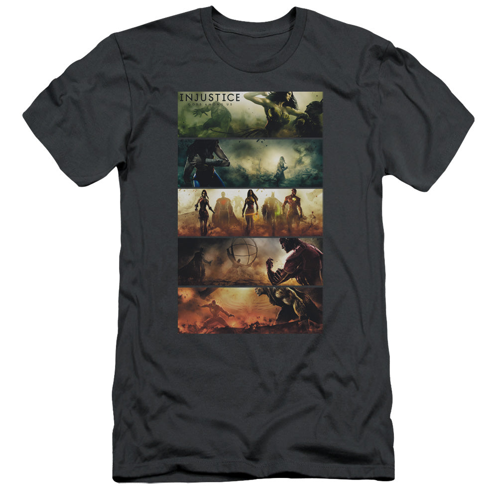 Injustice Gods Among Us - Panels - Short Sleeve Adult 30/1 - Charcoal T-shirt
