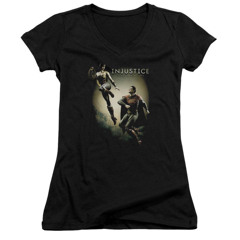 Injustice Gods Among Us - Battle Of The Gods-junior V-neck - Black