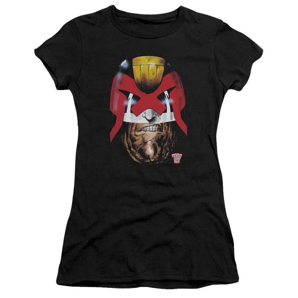 Judge Dredd - Dredds Head - Short Sleeve Junior Sheer - Black T-shirt