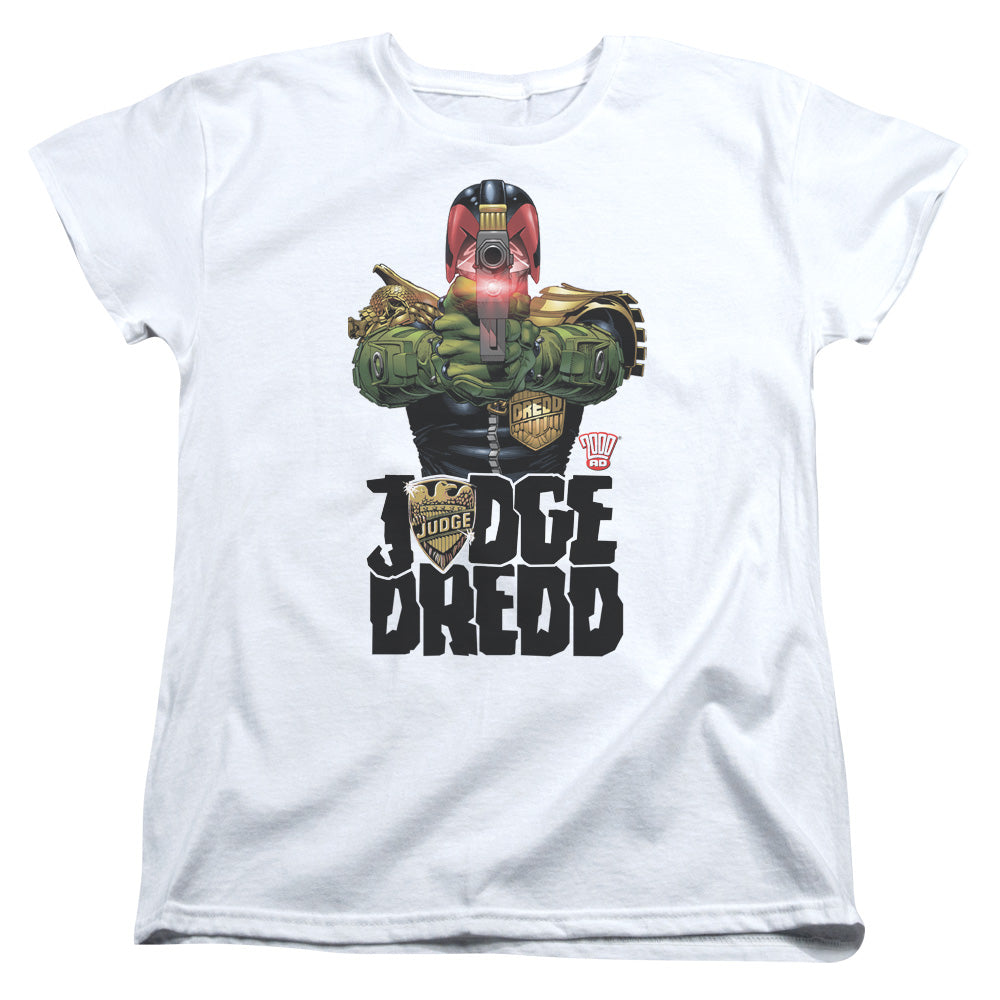 Judge Dredd - In My Sights - Short Sleeve Womens Tee - White T-shirt