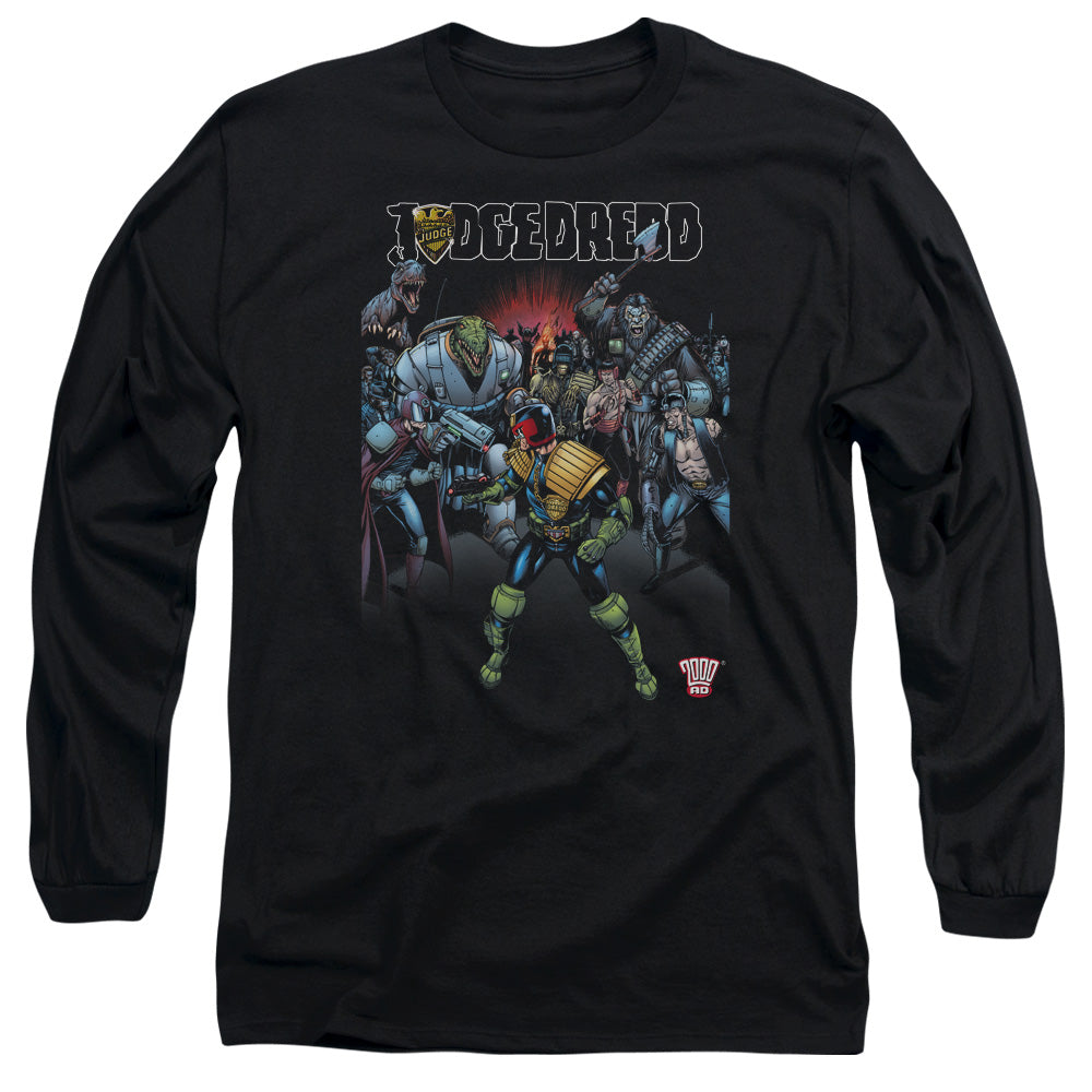 Judge Dredd - Behind You - Long Sleeve Adult 18/1 - Black T-shirt