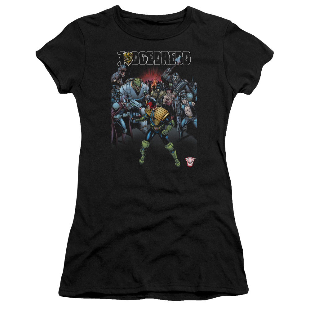 Judge Dredd - Behind You - Short Sleeve Junior Sheer - Black T-shirt