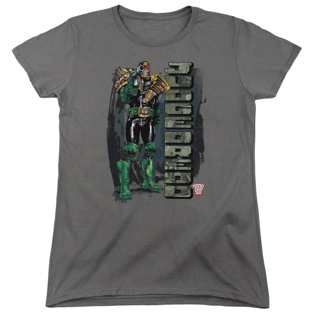 Judge Dredd - Blam - Short Sleeve Womens Tee - Charcoal T-shirt