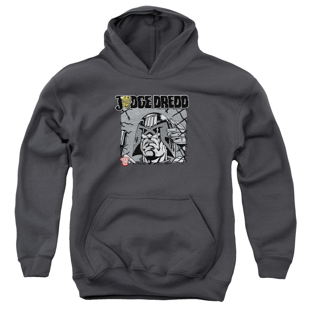 Judge Dredd - Fenced - Youth Pull-over Hoodie - Charcoal