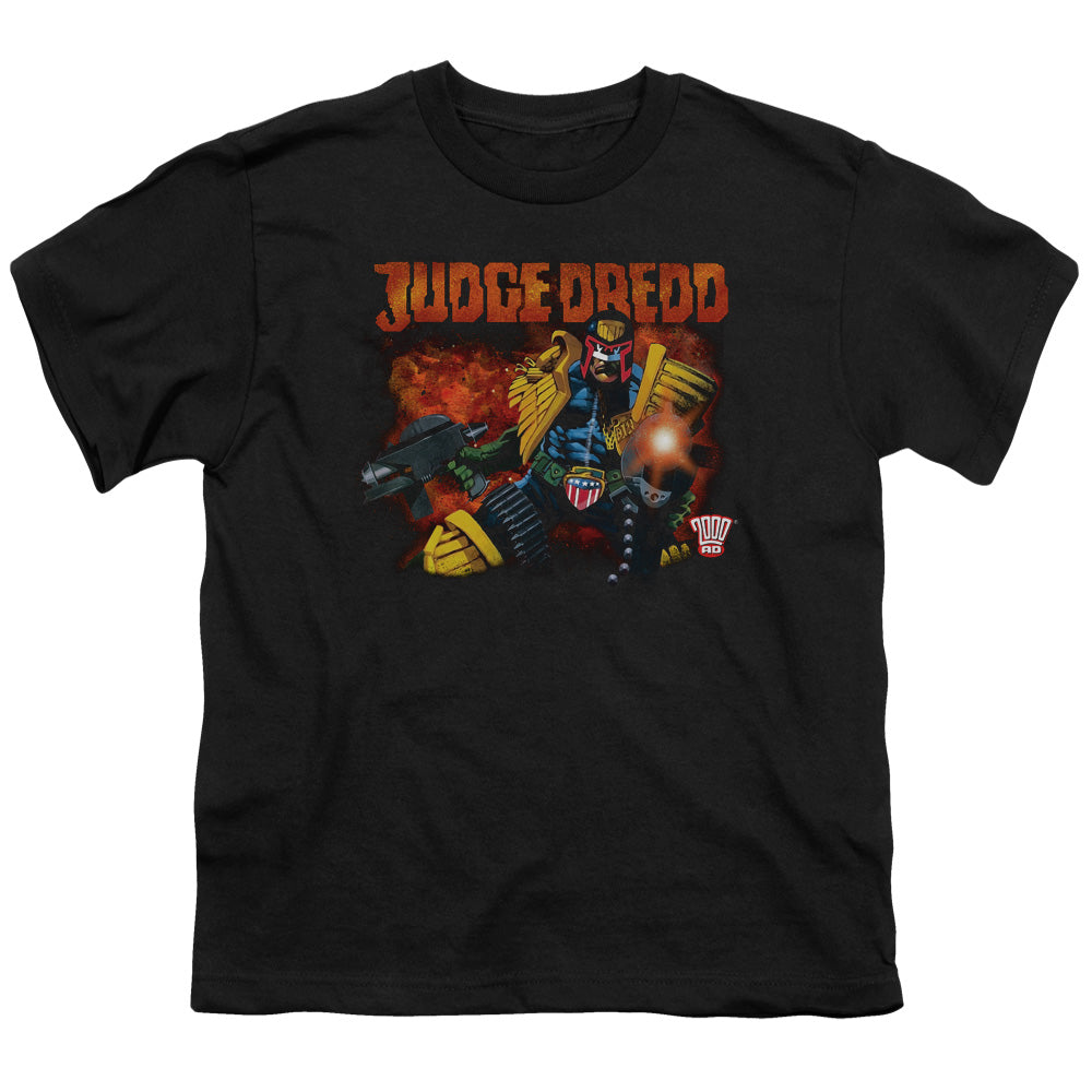 Judge Dredd - Through Fire - Short Sleeve Youth 18/1 - Black T-shirt
