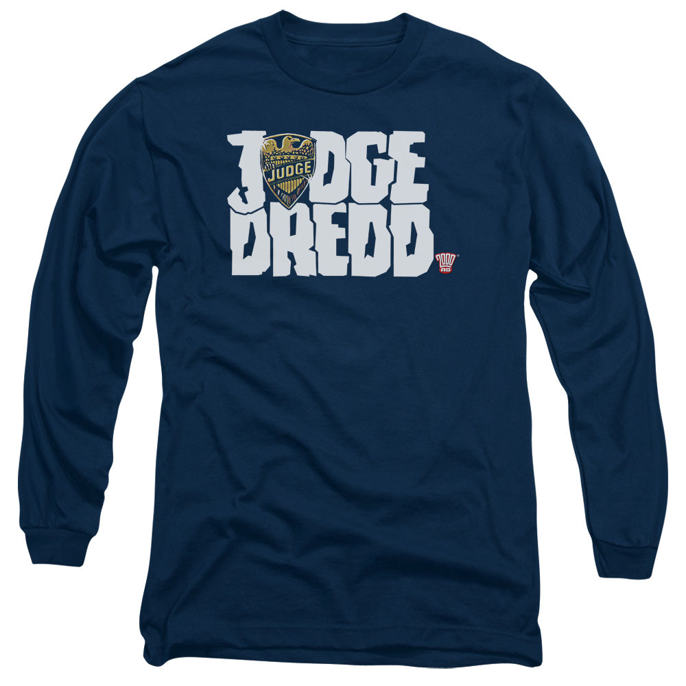 Judge Dredd - Logo - Long Sleeve Adult 18/1 - Navy T-shirt