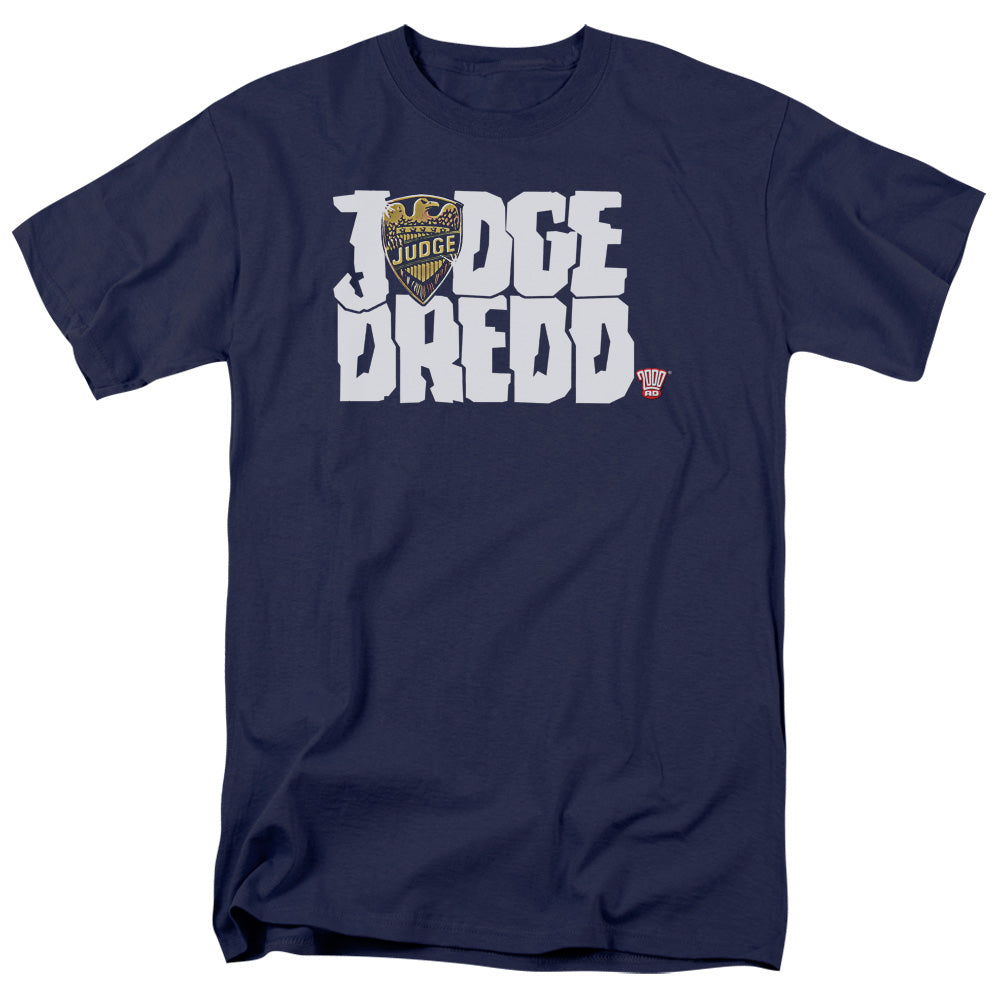 Judge Dredd - Logo - Short Sleeve Adult 18/1 - Navy T-shirt