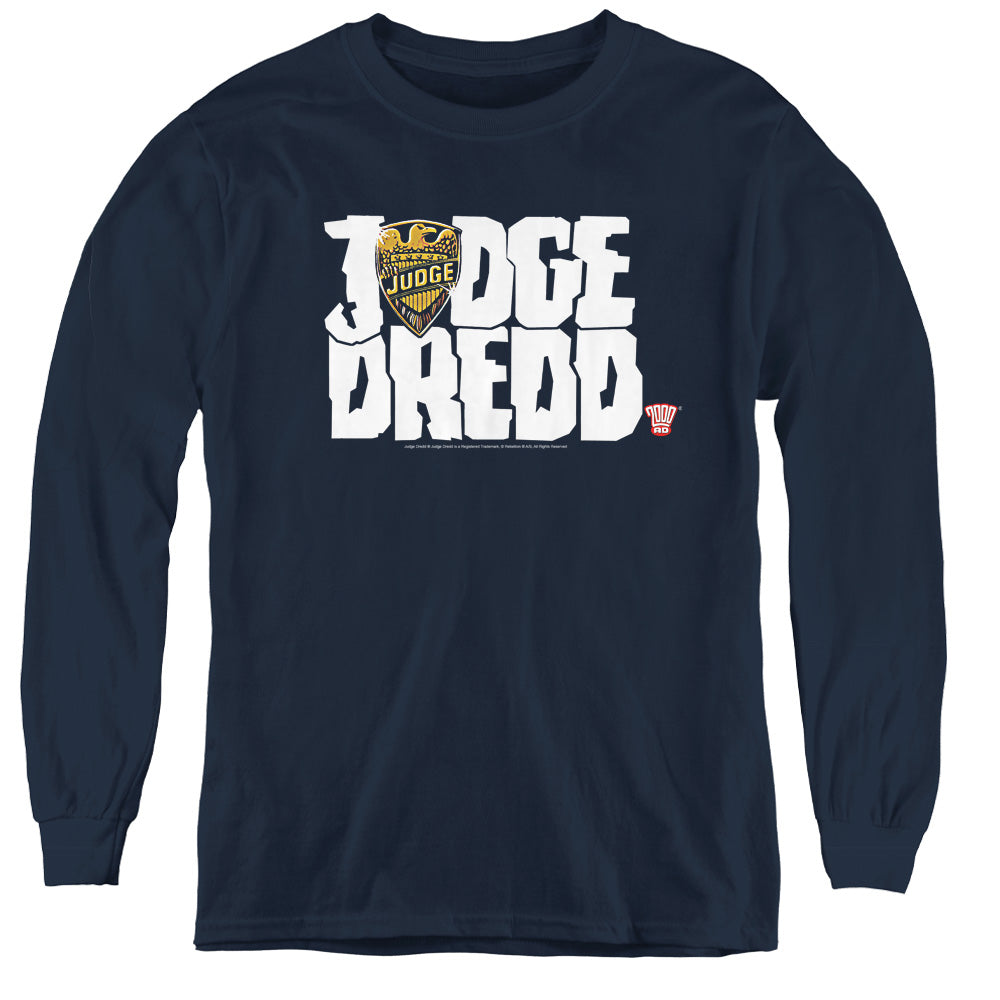 Judge Dredd - Logo - Youth Long Sleeve Tee - Navy