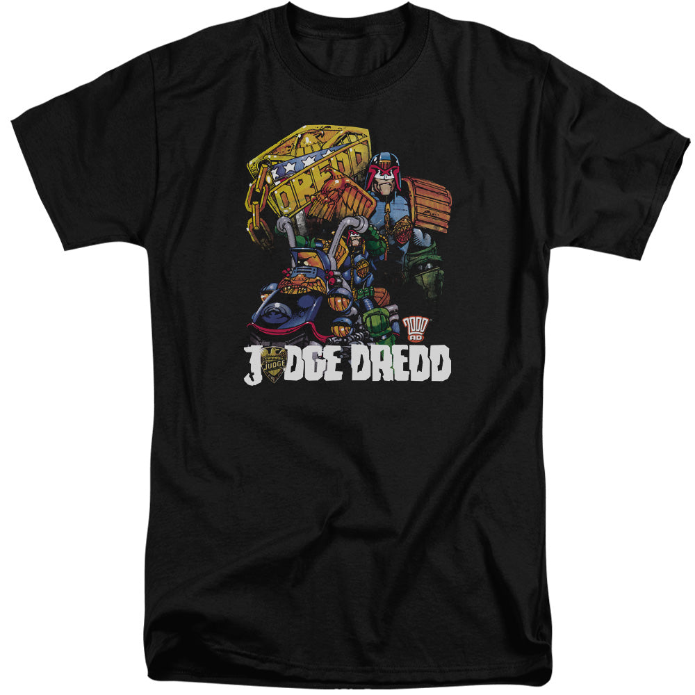 Judge Dredd - Bike And Badge - Short Sleeve Adult Tall - Black T-shirt