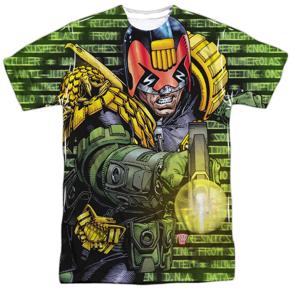 Judge Dredd - Matrix - Short Sleeve Adult Poly Crew - White T-shirt