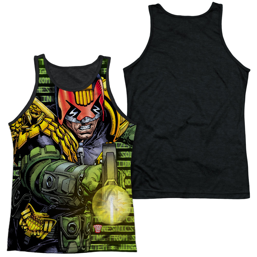 Judge Dredd - Matrix - Adult Poly Tank Top Black Back - White