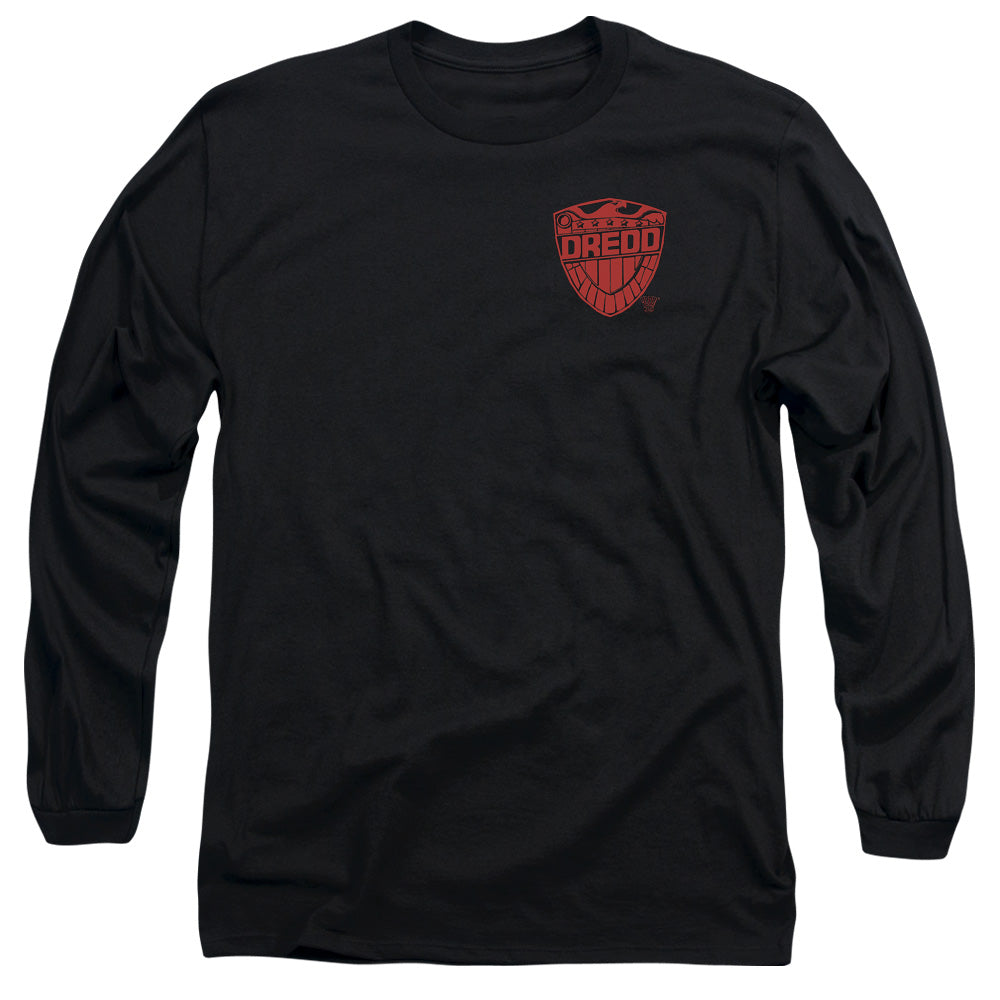 Judge Dredd - Badge - Long Sleeve Adult 18/1 - Black T-shirt