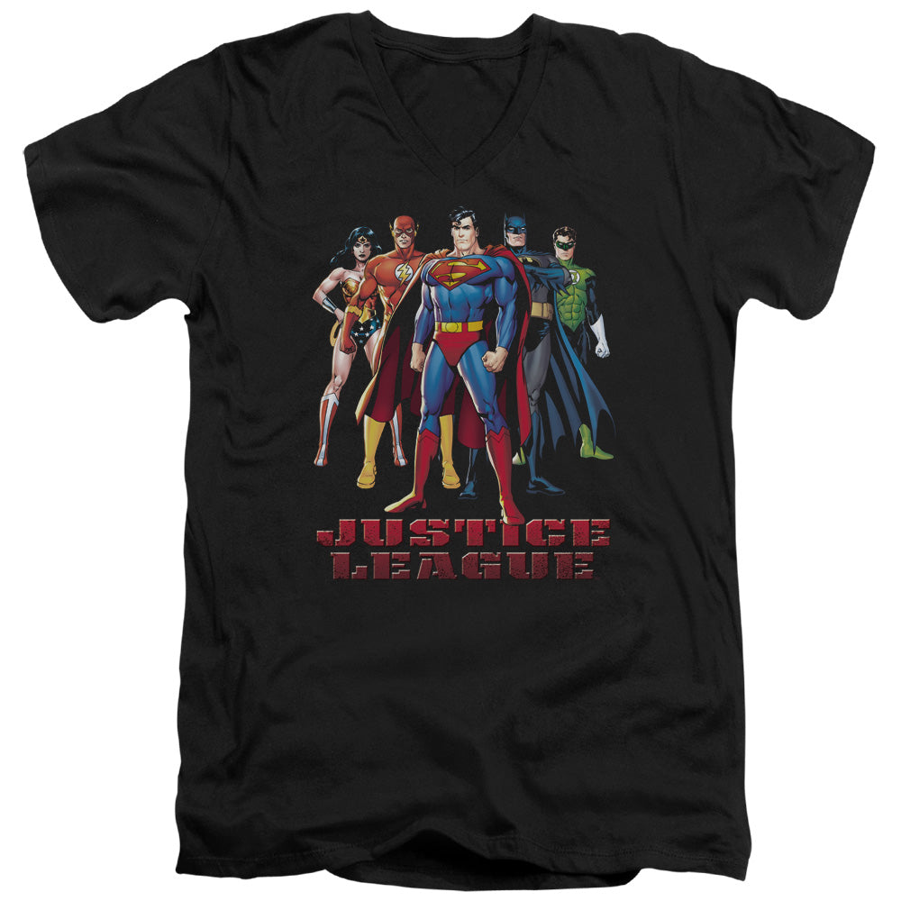 Jla - In League - Short Sleeve Adult V-neck - Black T-shirt