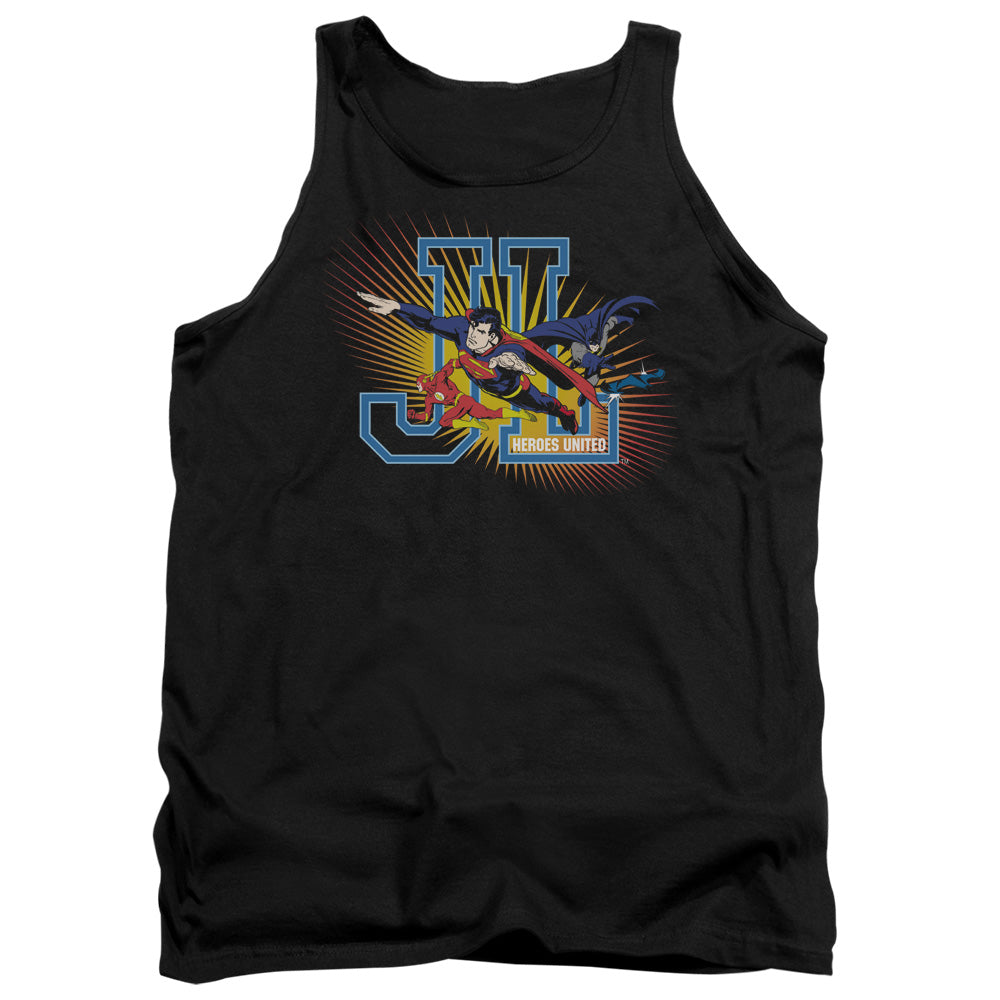 Jla - Heroes United - Adult Tank - Black