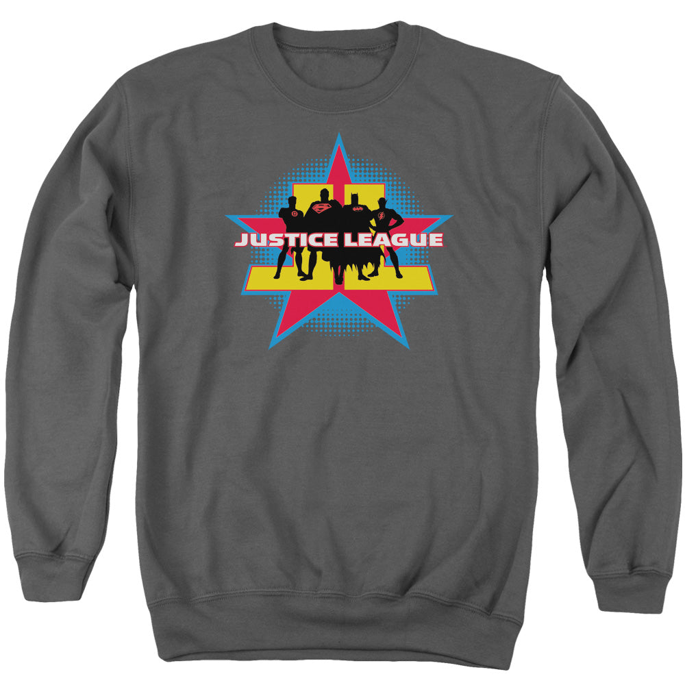 Jla - Stand Tall - Adult Crewneck Sweatshirt - Charcoal