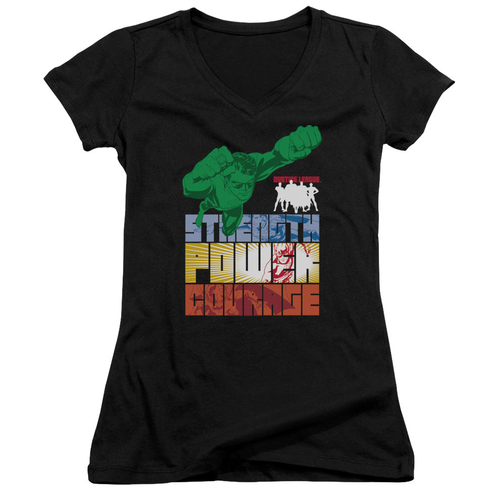 Jla - Heroic Qualities - Junior V-neck - Black