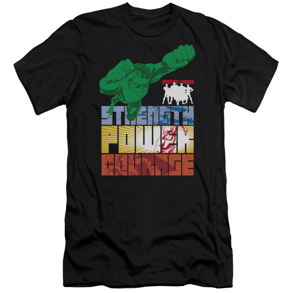 Jla - Heroic Qualities-premuim Canvas Adult Slim Fit 30/1 - Black