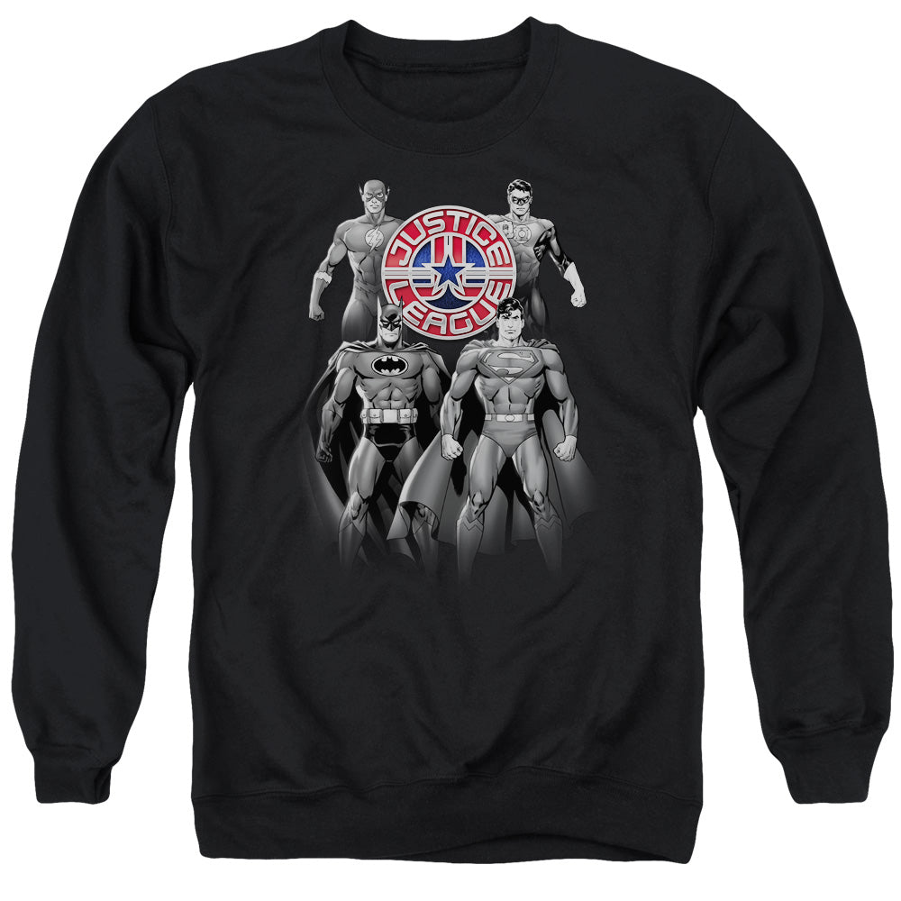 Jla - Shades Of Gray - Adult Crewneck Sweatshirt - Black