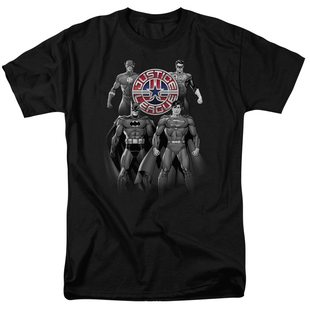 Jla - Shades Of Gray - Short Sleeve Adult 18/1 - Black T-shirt