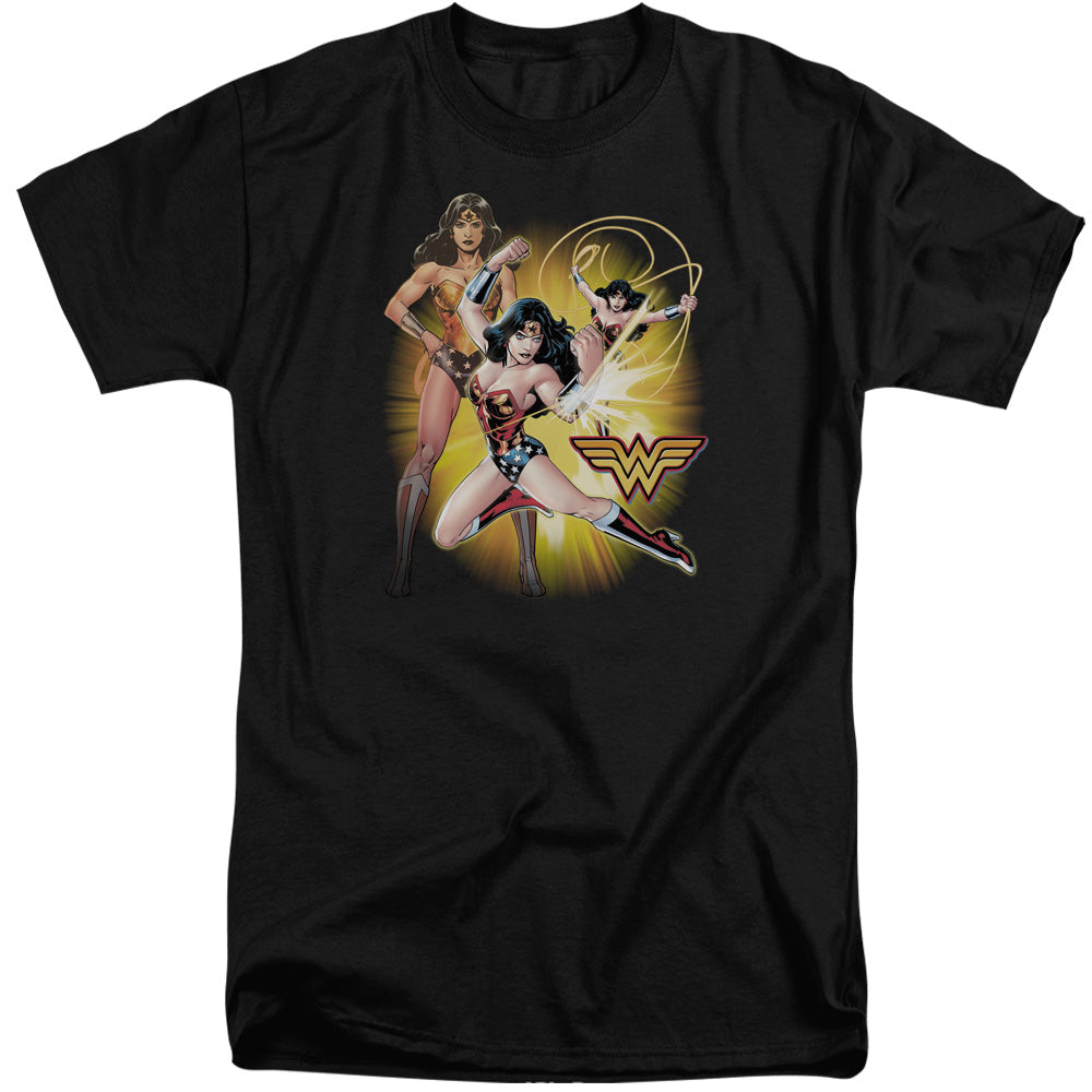 Jla - Wonder Woman - Short Sleeve Adult Tall - Black T-shirt