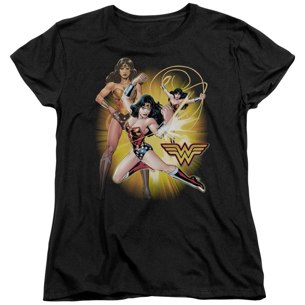 Jla - Wonder Woman - Short Sleeve Womens Tee - Black T-shirt