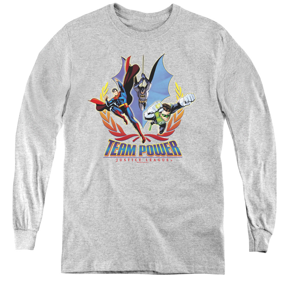 Jla - Team Power - Youth Long Sleeve Tee - Athletic Heather