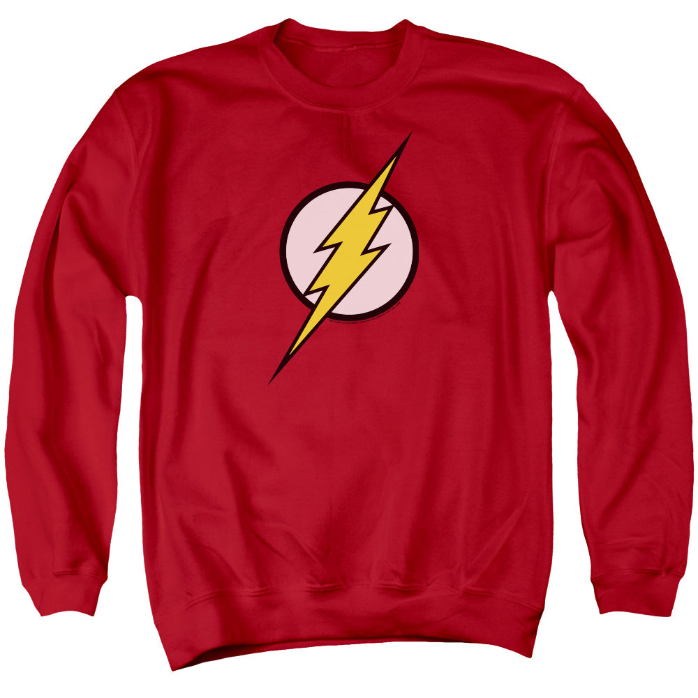 Jla - Flash Logo - Adult Crewneck Sweatshirt - Red