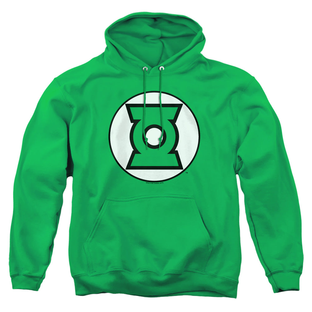 Jla - Green Lantern Logo - Adult Pull-over Hoodie - Kelly Green