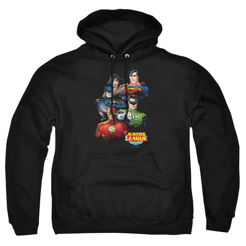 Jla - Group Portrait - Adult Pull-over Hoodie - Black