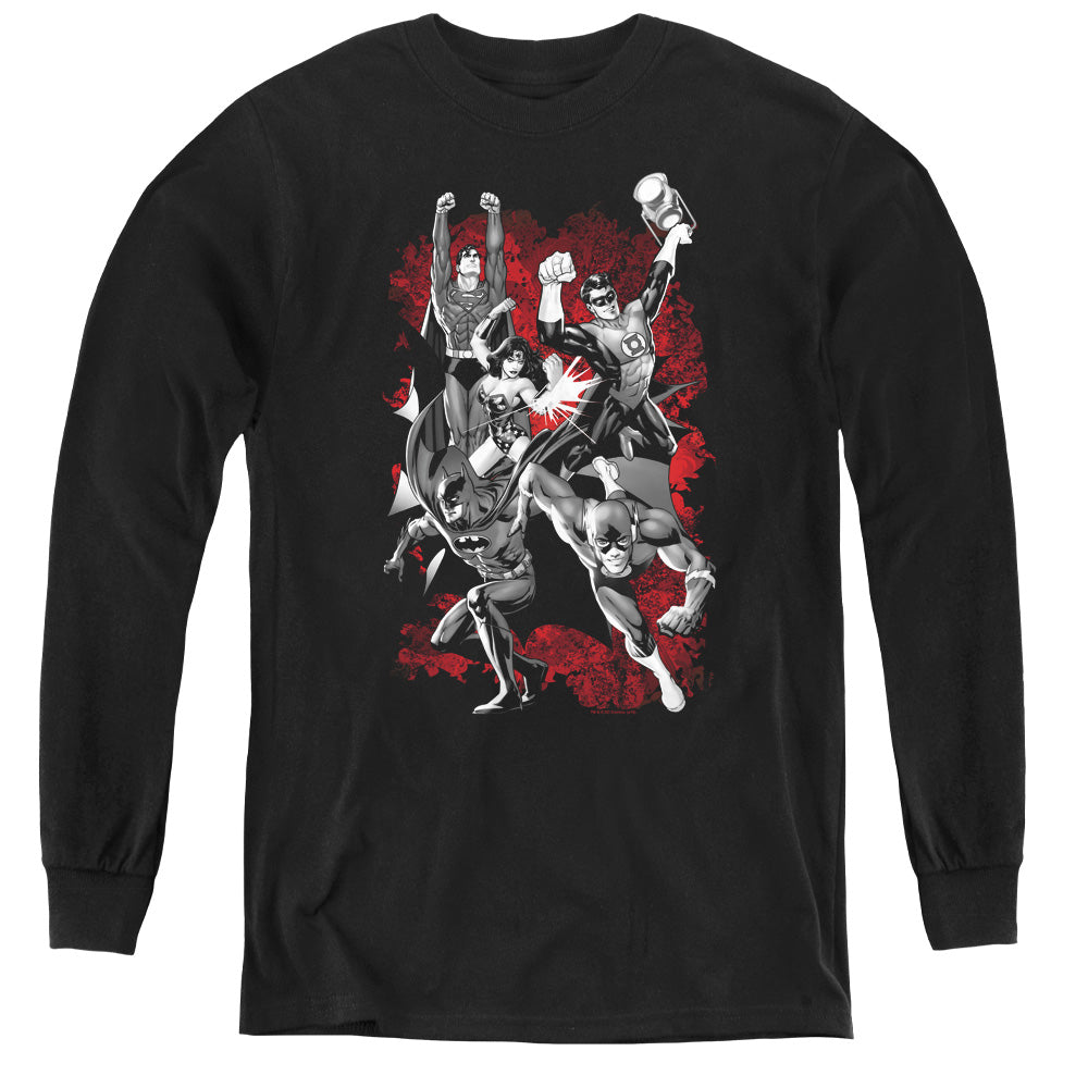 Jla - Jla Explosion - Youth Long Sleeve Tee - Black