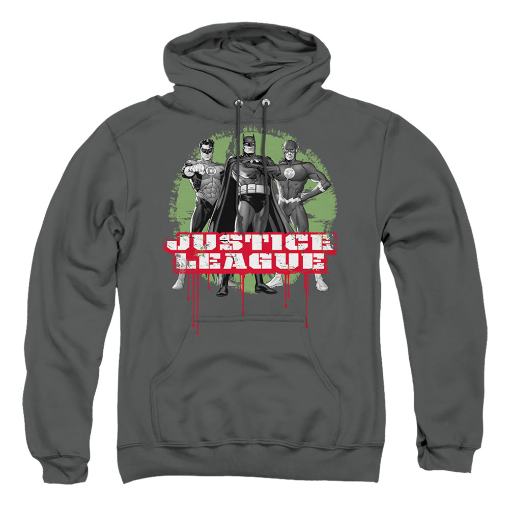 Jla - Jla Trio - Adult Pull-over Hoodie - Charcoal