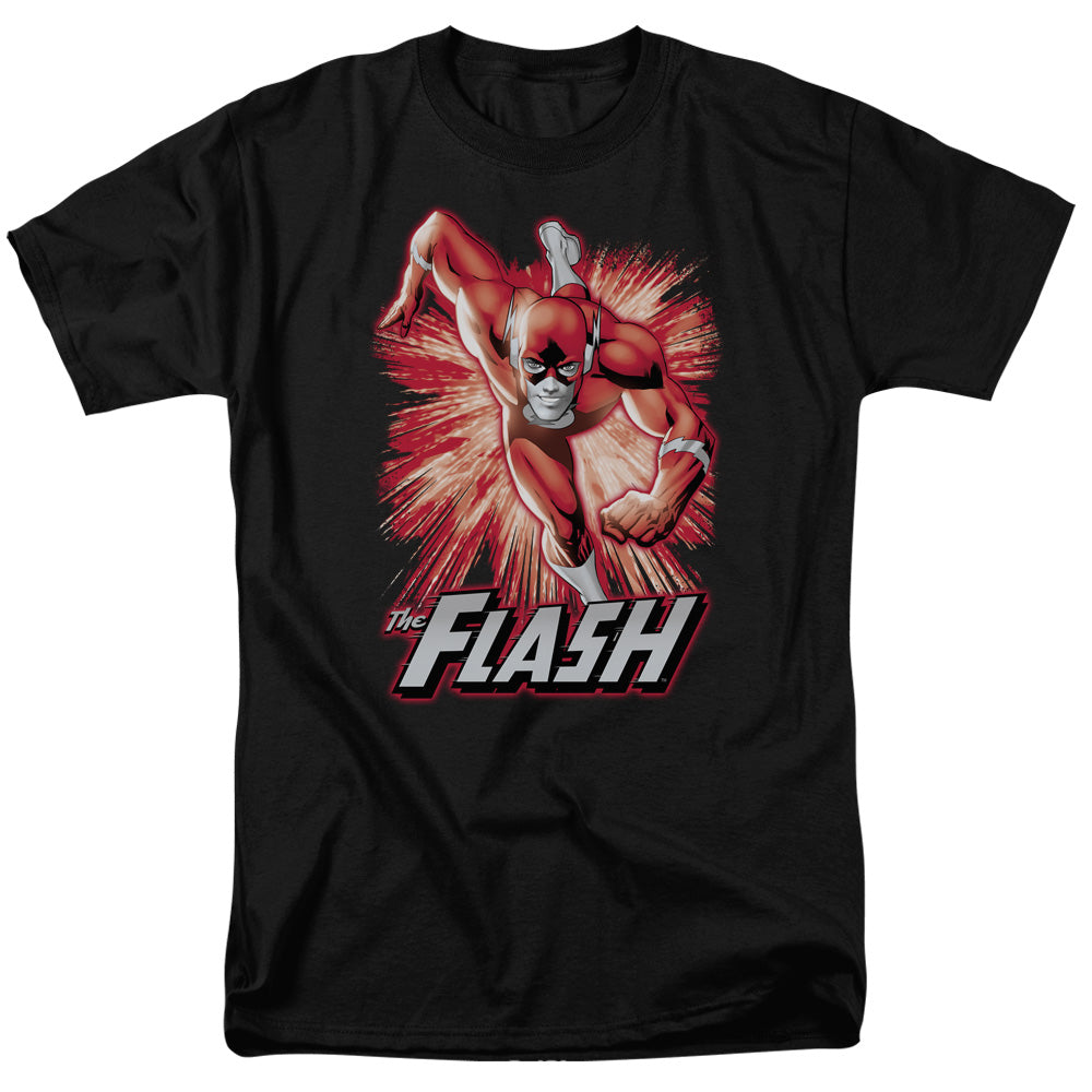 Jla - Flash Red & Gray - Short Sleeve Adult 18/1 - Black T-shirt