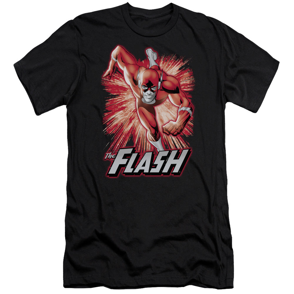Jla - Flash Red & Gray - Short Sleeve Adult 30/1 - Black T-shirt