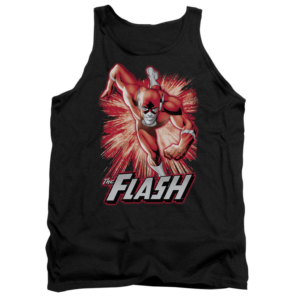 Jla - Flash Red & Gray - Adult Tank - Black