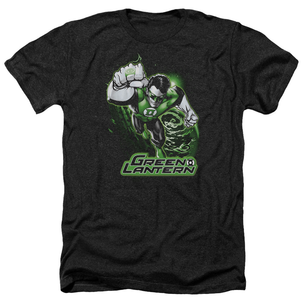 Jla - Green Lantern Green & Gray - Adult Heather-black