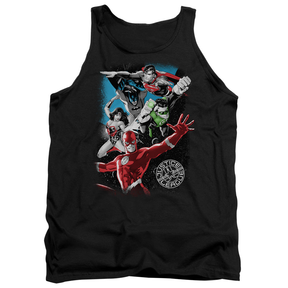 Jla - Galactic Attack - Adult Tank - Black