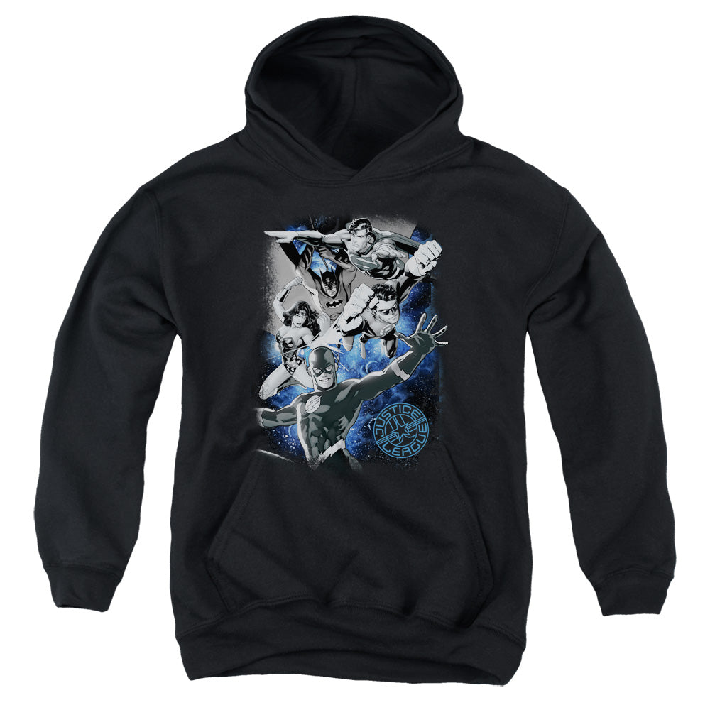 Jla - Galactic Attack Nebula - Youth Pull-over Hoodie - Black