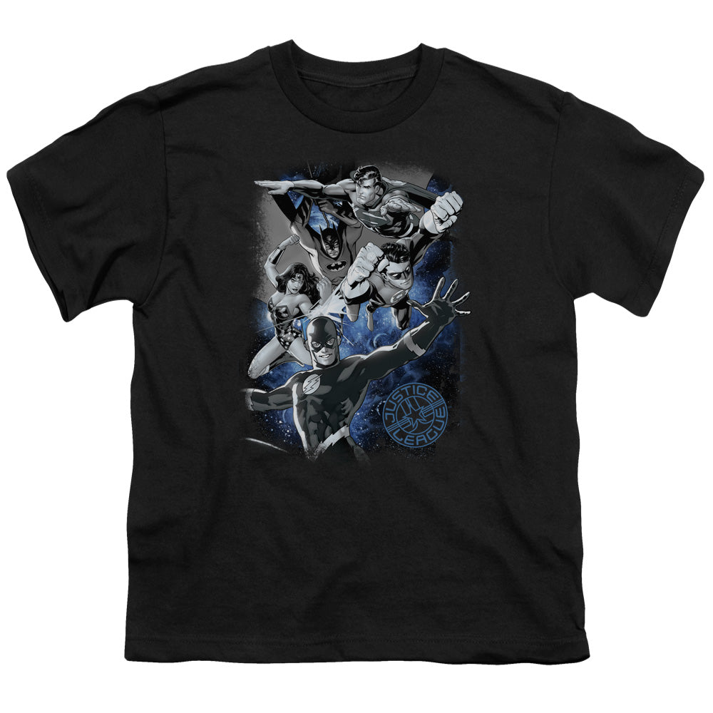 Jla - Galactic Attack Nebula - Short Sleeve Youth 18/1 - Black T-shirt